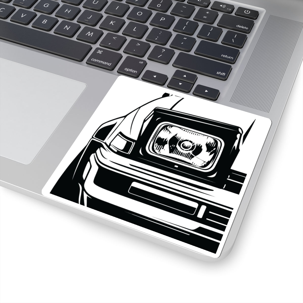Car Headlight Kiss-Cut Sticker — Retro Automotive Decal for Laptops & Cars