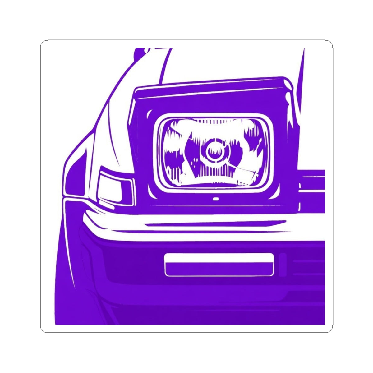 Purple Retro Car Headlight Sticker — Kiss-Cut Automotive Decal
