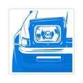 Retro Car Headlight Sticker — Blue Kiss-Cut Automotive Decal
