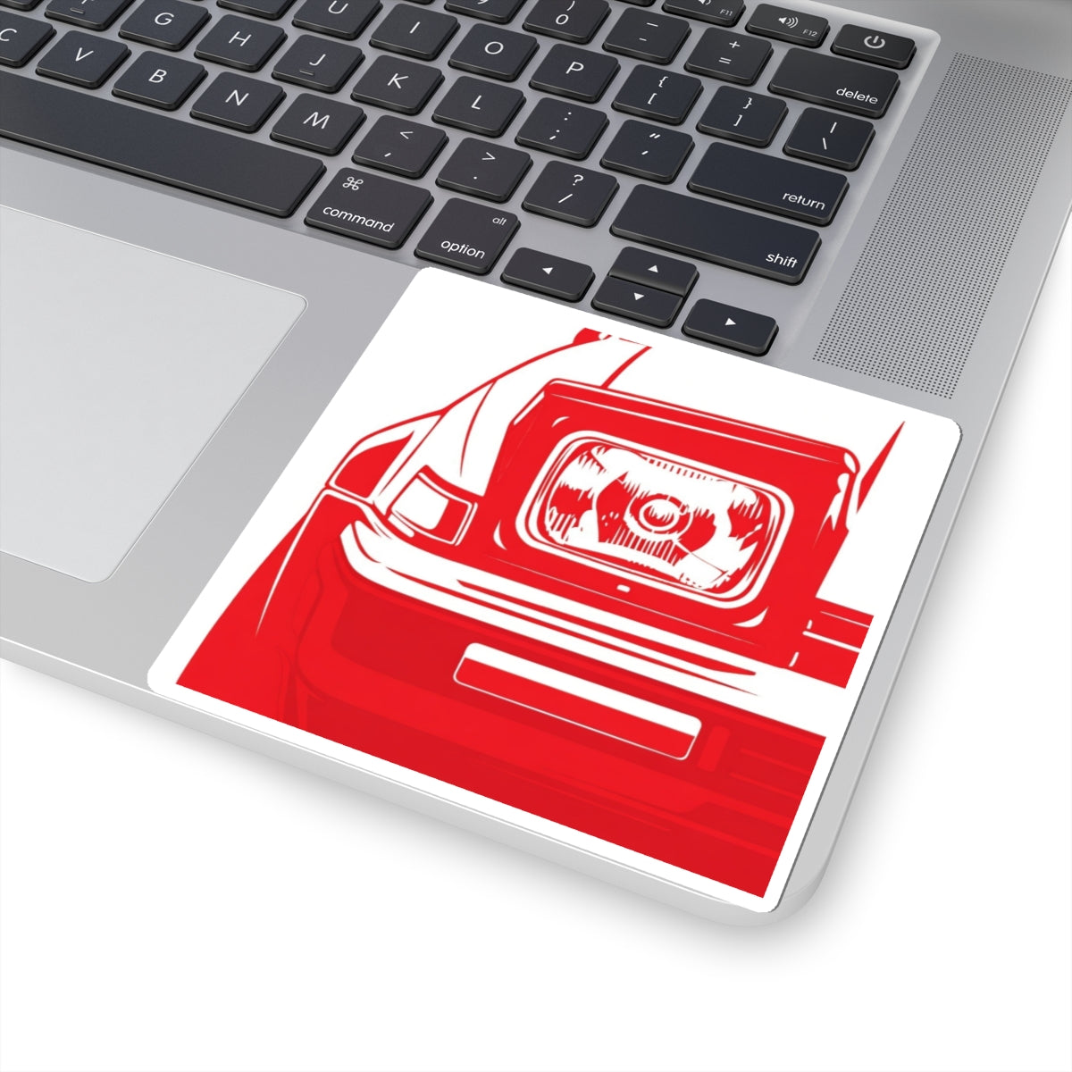 Red Retro Headlight Sticker — Car Enthusiast Kiss-Cut Decal